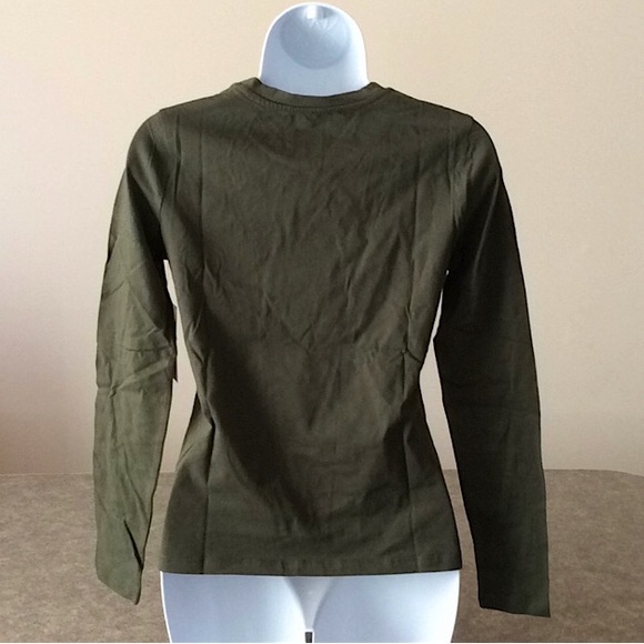 🆕🔥JUICY COUTURE GORGEOUS OLIVE GREEN&SILVER JC EMBLEM LONGSLEEVE SHIRT NWT!! - Picture 3 of 5